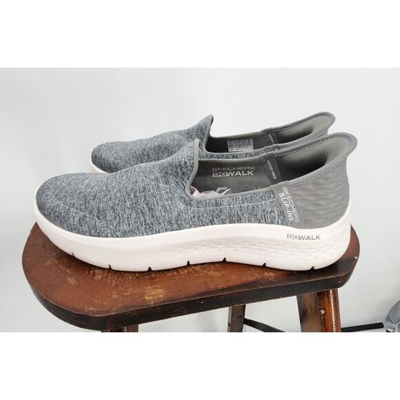 Skechers Slip-Ins Air Cooled Memory Foam Grey‎ Green White Size 6 - Picture 2 of 8